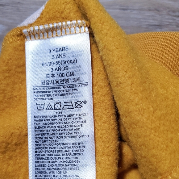 GAP toddler boy's mustard yellow joggers Size 3 - Picture 6 of 6